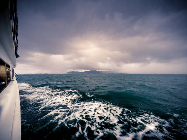 istock Boat in Extreme Weather Tornado, Hurricane, Cyclone, Thailand 895609634