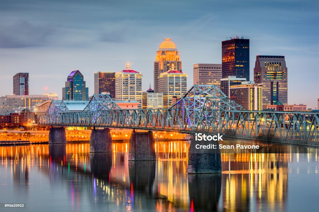 Louisville, Kentucky, USA Louisville, Kentucky, USA skyline on the river. Louisville - Kentucky Stock Photo