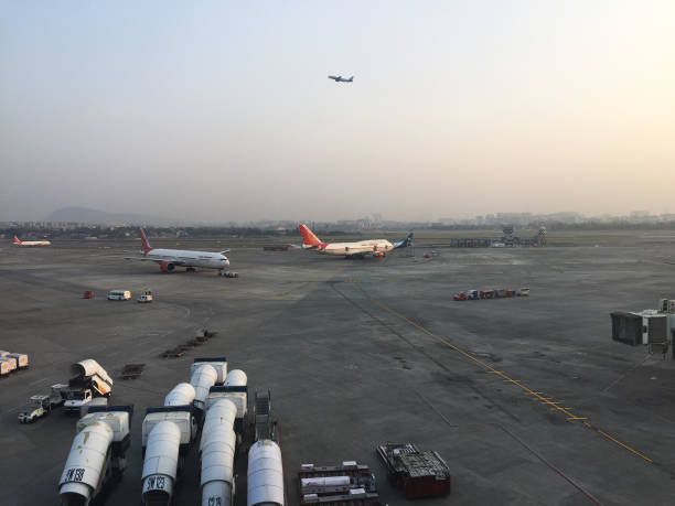 Busy Mumbai Airport, Maharashtra, India. Photographed on 4th November 2017.