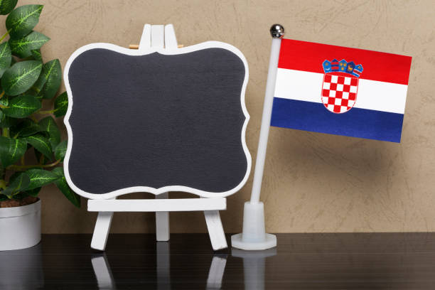istock Flag of Croatia and Blackboard 895629394