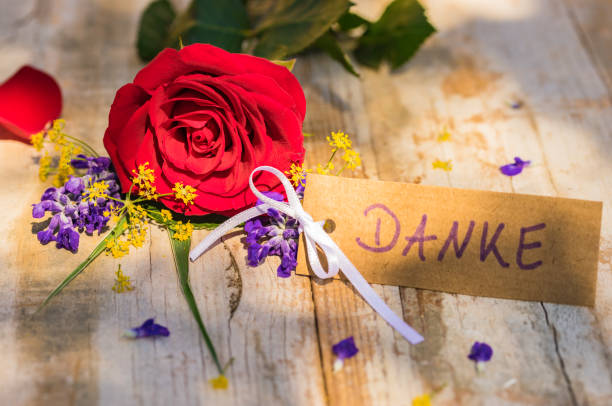 istock Thank you card with flowers 895633570