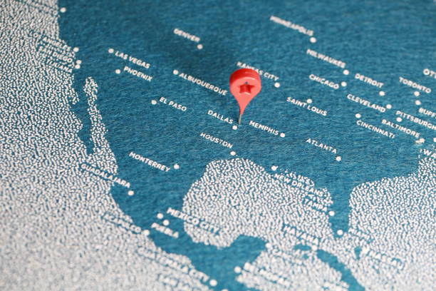istock airplane fly on the blue felt painted map 895634454