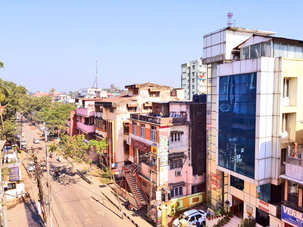 Guwahati town the capital city of Assam Guwahati, India - December 2, 2017: Guwahati town, the capital city of Assam, one of the important town of north-east India. flats in guwahati stock pictures, royalty-free photos & images