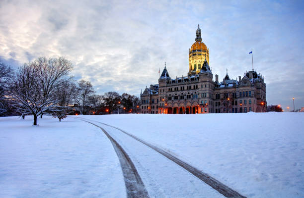 Connecticut State Capitol The Connecticut State Capitol is located north of Capitol Avenue and south of Bushnell Park in Hartford, the capital of Connecticut. connecticut state capitol building stock pictures, royalty-free photos & images