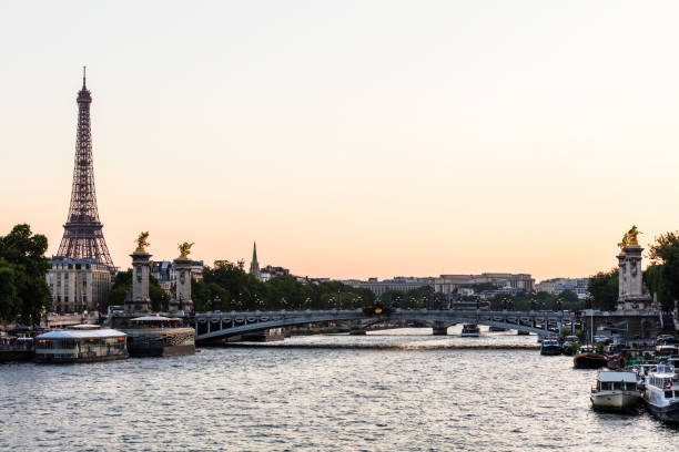 istock Pont Alexandre III Bridge and Eiffel Tower at sunset 895663960
