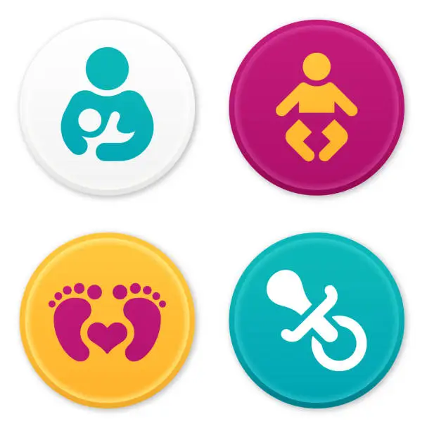 Vector illustration of Baby and Parent Icons and Symbols