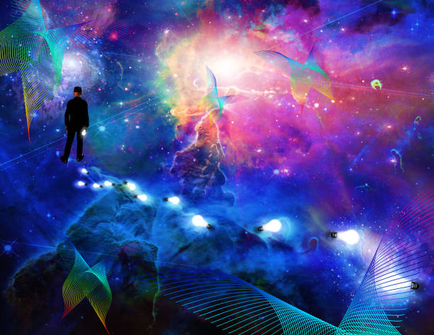 istock Man considering the expanse of space 895671580