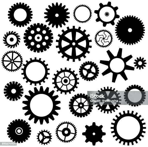 Set Of Gear Icon Stock Illustration - Download Image Now - Gear - Mechanism, Steampunk, Vector