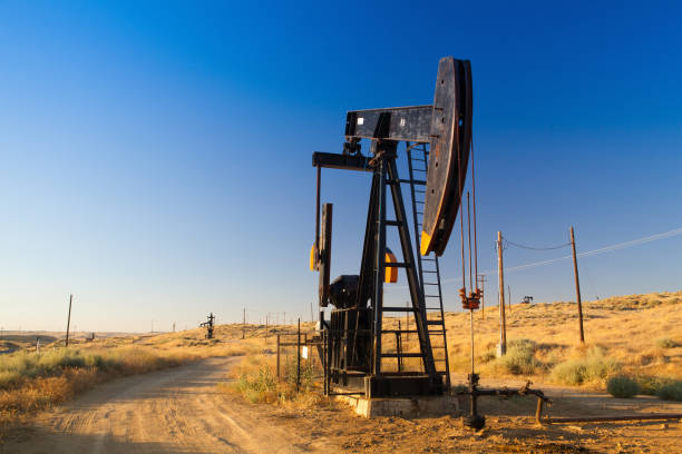istock Oil pump in Nevada desert 895683394