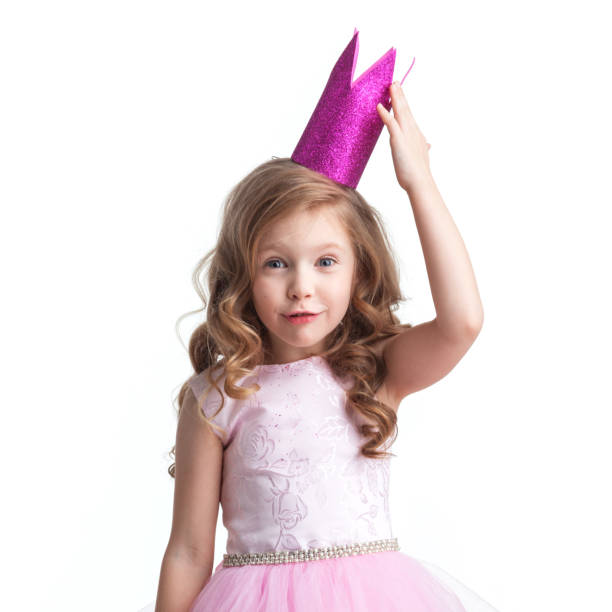 istock Happy small princess girl 895692106
