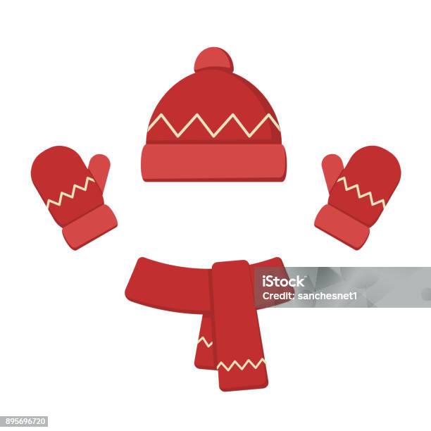 Winter Clothes Set Stock Illustration - Download Image Now - Scarf, Glove, Winter