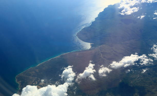 istock Aerial view beautiful white clouds in blue sky 895696792