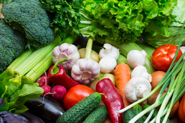 istock Background of fresh vegetables and greens 895700208