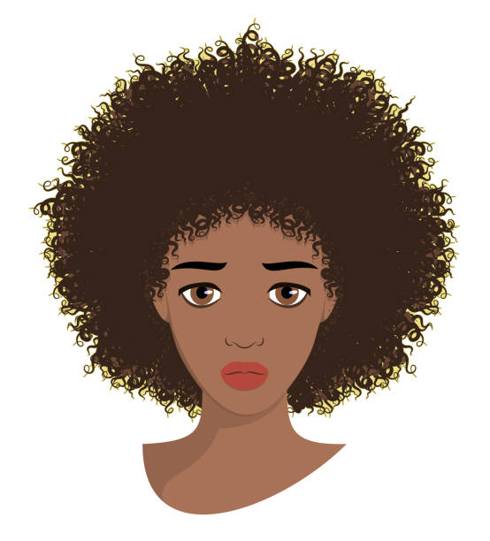 Afro Girl vector art illustration