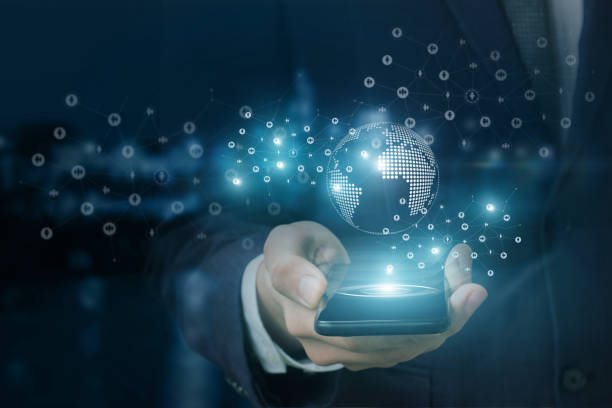 istock Businessman shows a global business network . 895710760