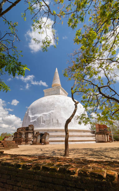 stupa kiri vihara a polonnaruwa, sri lanka - buddhism sigiriya old famous place foto e immagini stock