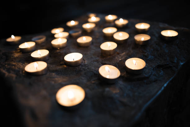 Candles glowing in the dark