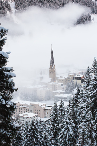 Aerial view of Cogne town, Valle d'Aosta