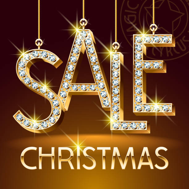 ilustrações de stock, clip art, desenhos animados e ícones de vector luxury christmas sale banner for jewelry shop - christmas shopping store retail