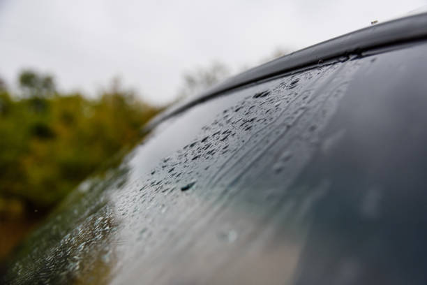 istock Rain drops on the windscreen of car 895791242