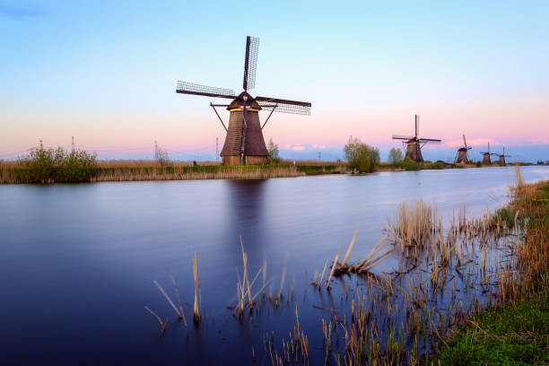 The windsmills of Kinderdijk near Rotterdam in the Netherlands