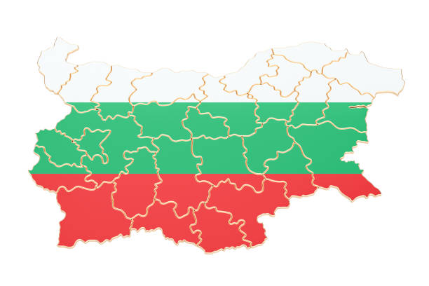 Map of Bulgaria, 3D rendering isolated on white background