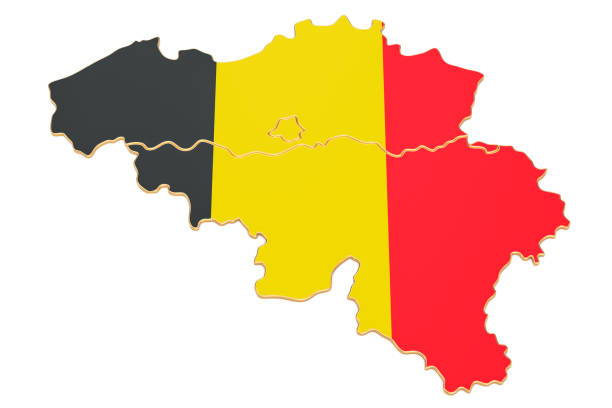 istock Map of Belgium, 3D rendering isolated on white background 895813096