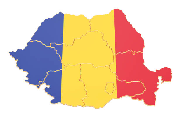 istock Map of Romania, 3D rendering isolated on white background 895813290