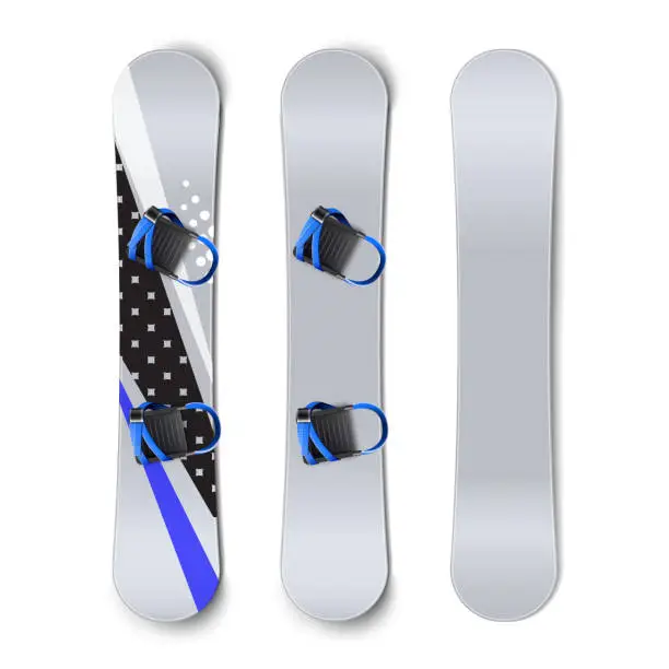 Vector illustration of Snowboards with bindings