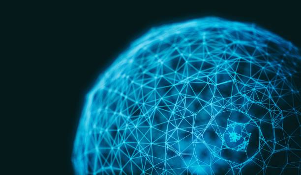 istock Electric plexus modern cold blue futuristic virtual technology background, Telecomunications concept, Network net digitally generated image. 895816336