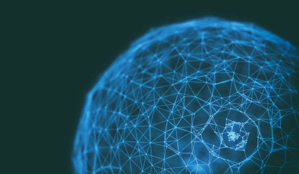 istock Electric plexus modern cold blue futuristic virtual technology background, Telecomunications concept, Network net digitally generated image. 895816340