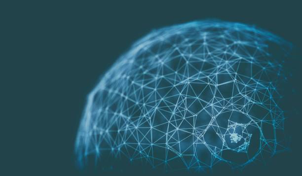 istock Electric plexus modern cold blue futuristic virtual technology background, Telecomunications concept, Network net digitally generated image. 895816346