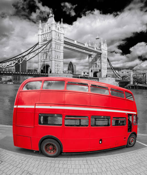 istock Tower Bridge with double decker bus in London, England, UK 895820520