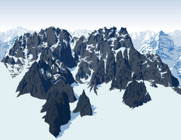 vector alps mountains background vector alps mountains background k2 mountain panorama stock illustrations