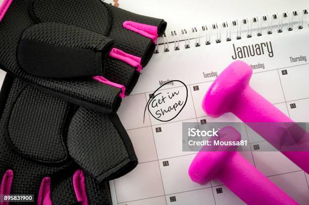 New Year Resolution And The Desire To Get In Shape Stock Photo - Download Image Now - Exercising, Healthy Lifestyle, New Year