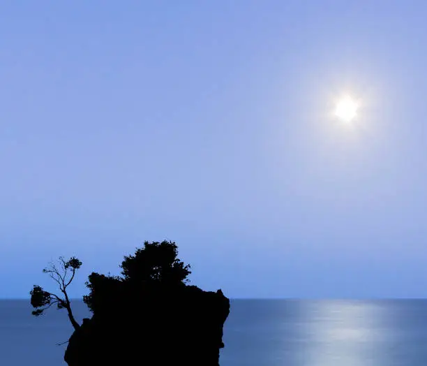 Photo of Moon over Kamen Brela and Adriatic Sea - Brela, Makarska Riviera, Croatia