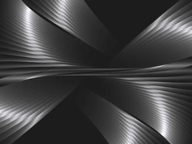 Vector illustration of Abstract vector background with metal waves