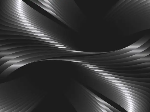 Vector illustration of Abstract vector background with metal waves