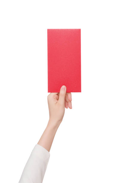 istock beautiful woman's hand hold with chinese red envelope,on white background 895865528