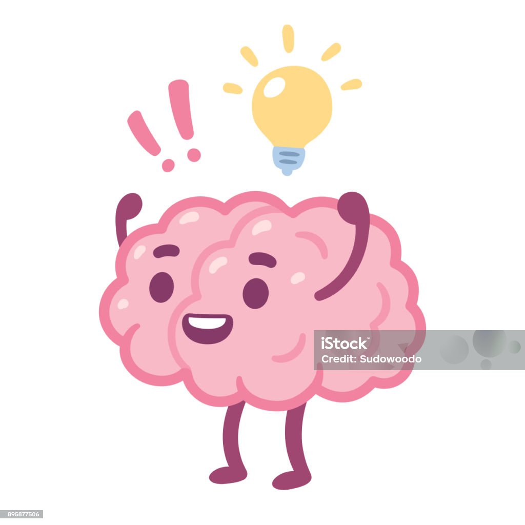 Cartoon Brain Idea Stock Illustration - Download Image Now - Cartoon,  Inspiration, Ideas - iStock
