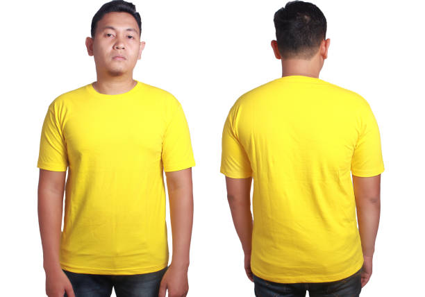 istock Yellow shirt mockup template 895889420