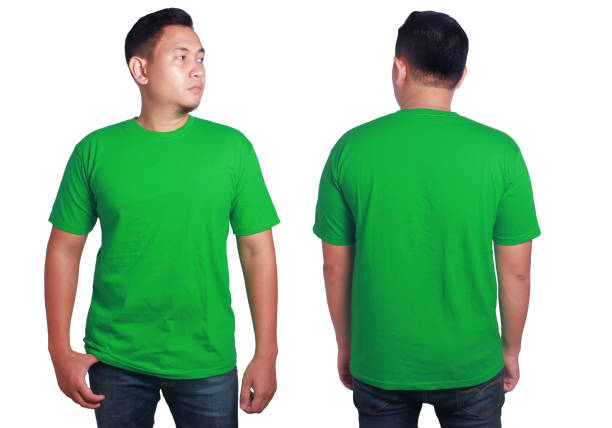 istock Green shirt mockup template 895891106