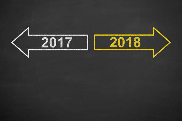 istock Old Year or New Year 2018 on Blackboard Background 895913750