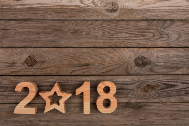 istock New Year 2018 with Wooden Star 895916230