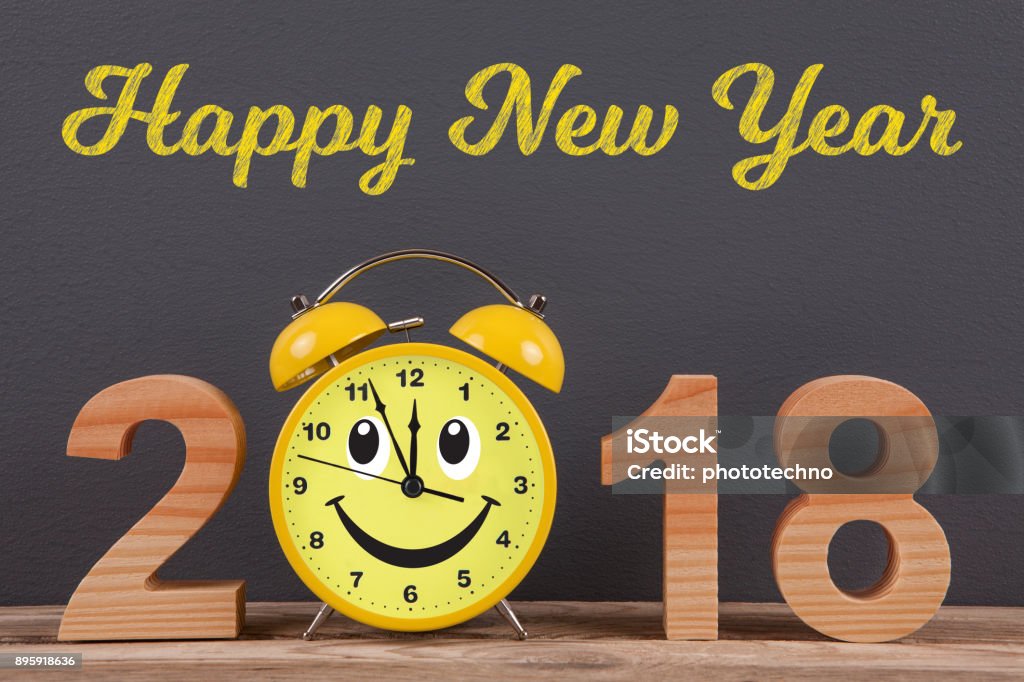 Happy new year concepts 2018 countdown clock 12 O'Clock Stock Photo
