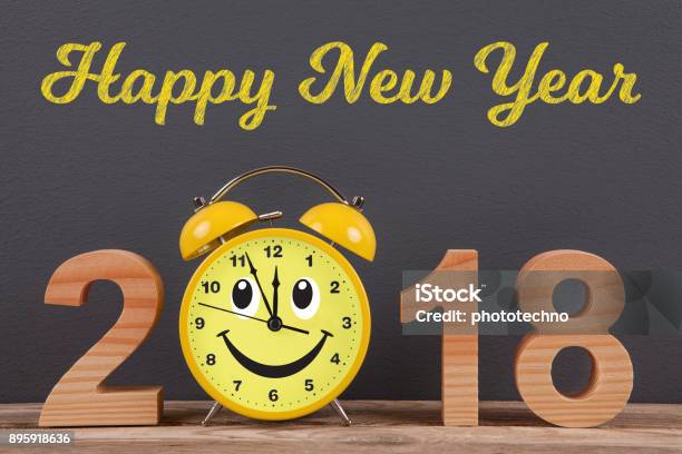 Happy New Year Concepts 2018 Countdown Clock Stock Photo - Download Image Now - 12 O'Clock, 2018, Advertisement