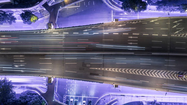 istock aerial view of highway at night 895918670