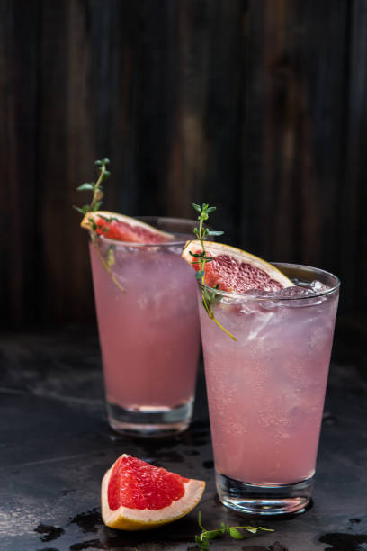 istock Homemade grapefruit lemonade with ice in glass 895930970