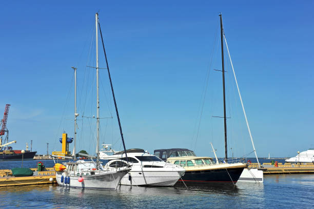 istock Motor yacht in jetty 895931158