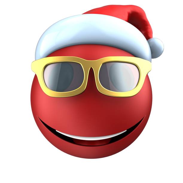 istock 3d red emoticon smile with christmas hat 895936646